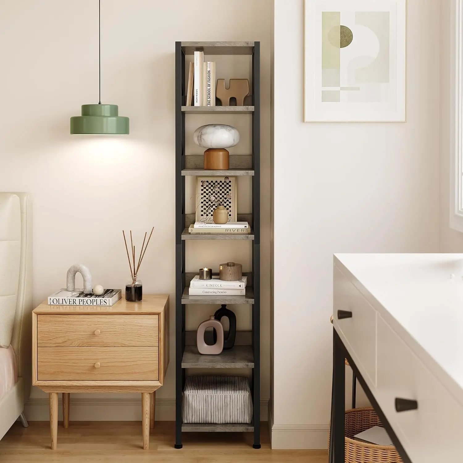 Black Metal Wide Bookcases for Industrial Style