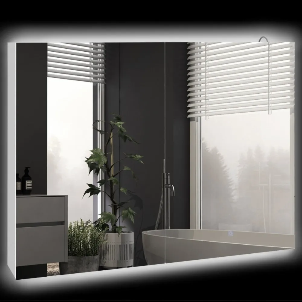 Illuminated Bathroom Mirrors With Adjustable Color Temperature