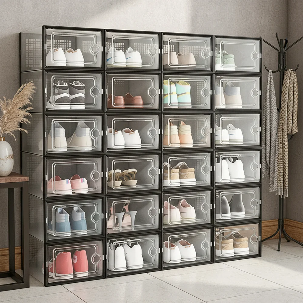 Lidded Storage Boxes in Opaque Plastic for Durable Long Term Storage