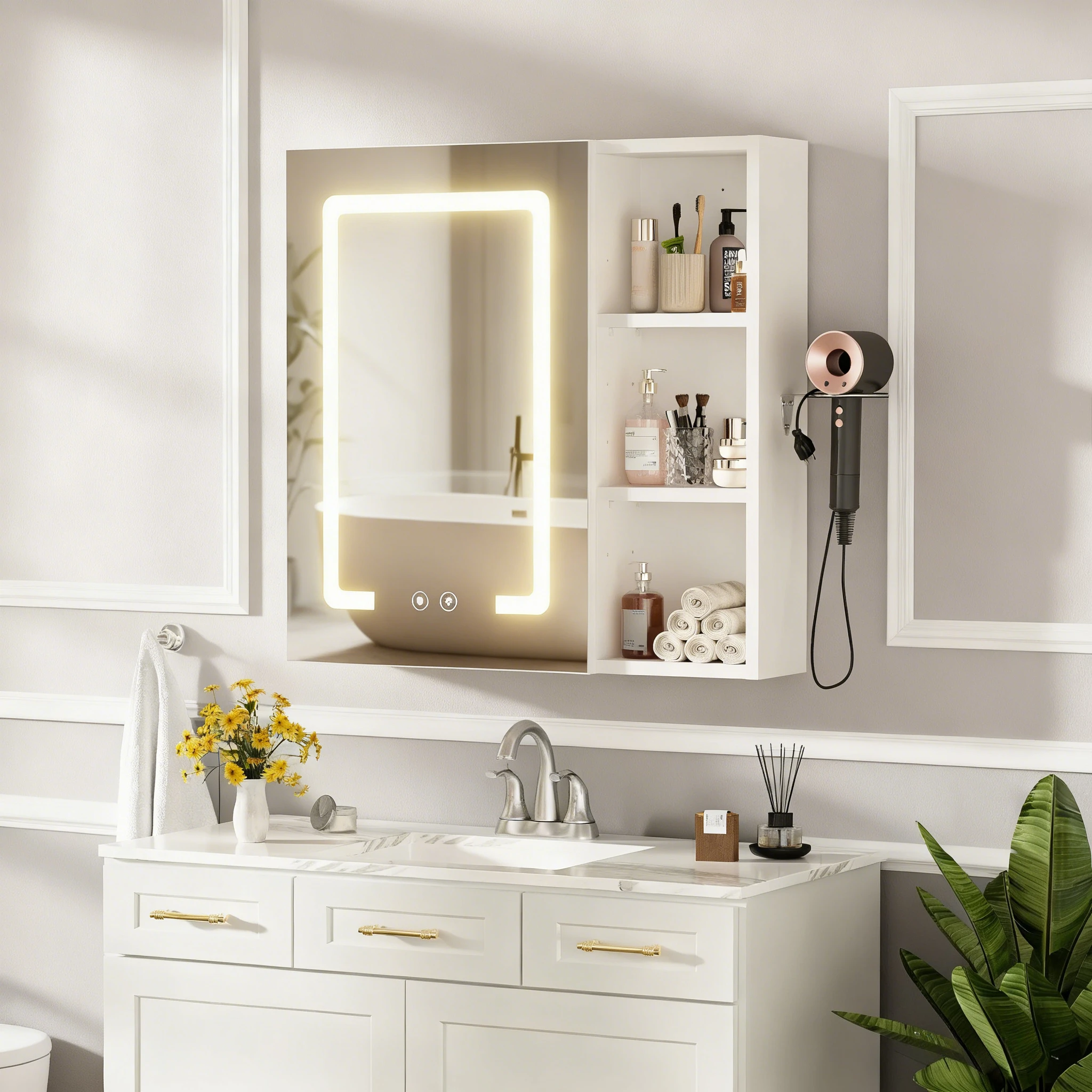 Illuminated Bathroom Mirrors With Built-In LED Lighting