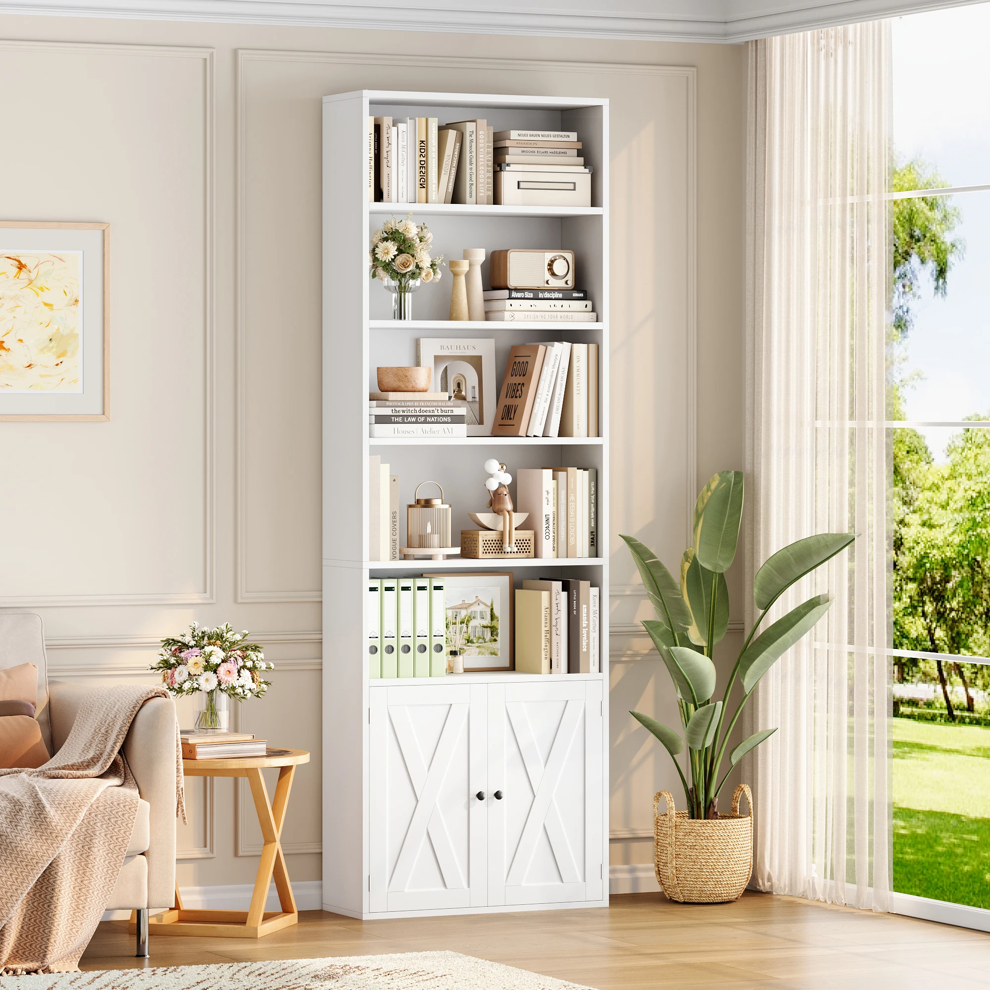 White Stackable Modular Bookcases for Flexible Spaces