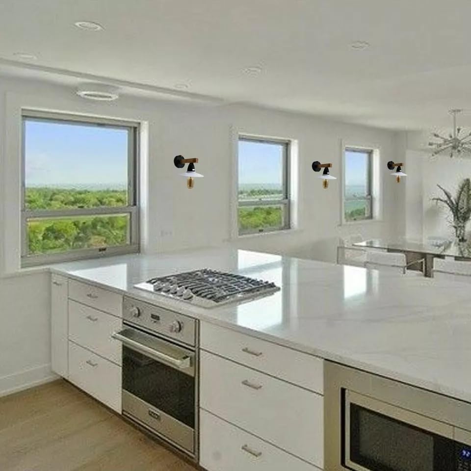 Drum Shade Bedside Lamps in Natural Wood with Warm Finishes