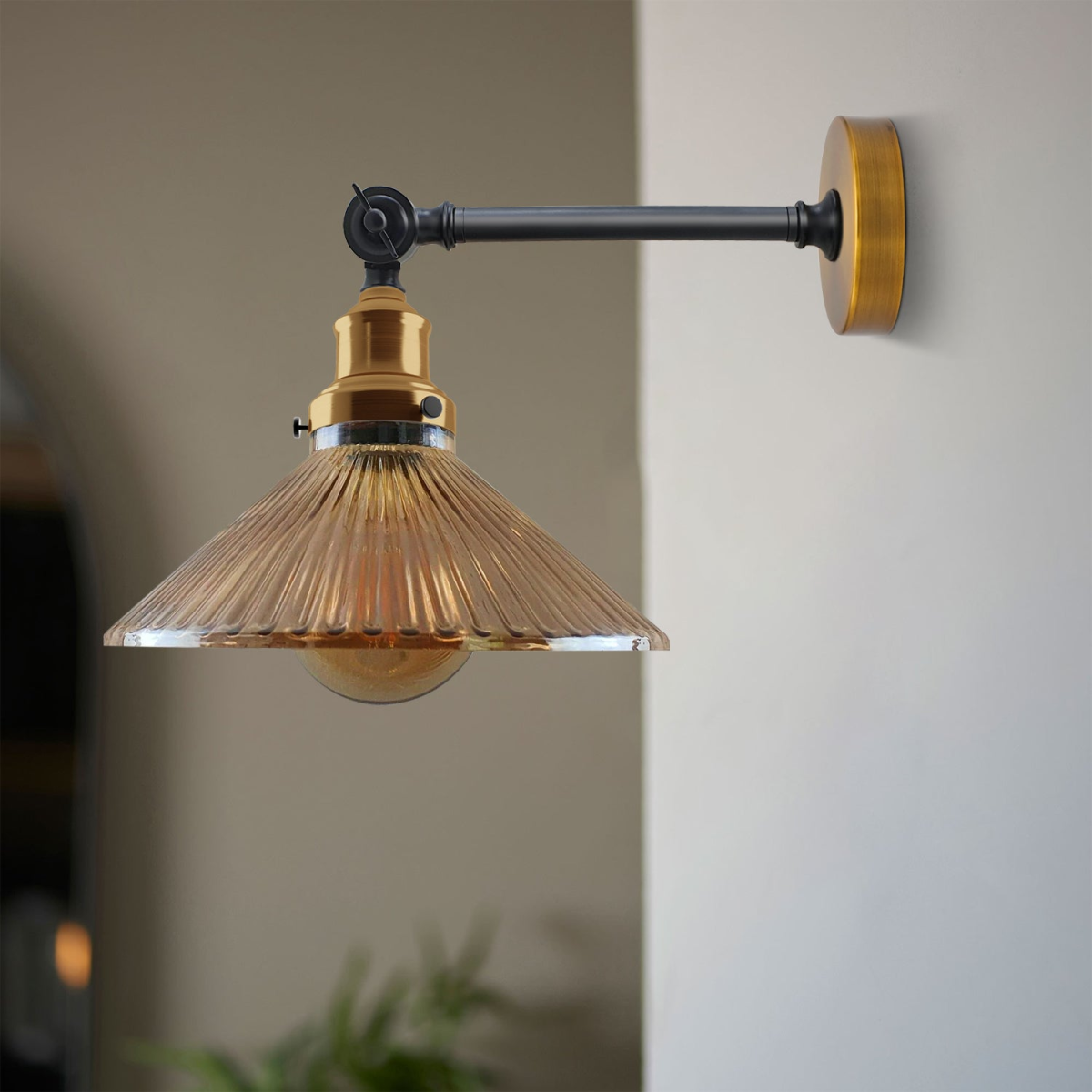 Brass Bedside Wall Lights with Warm Dimming